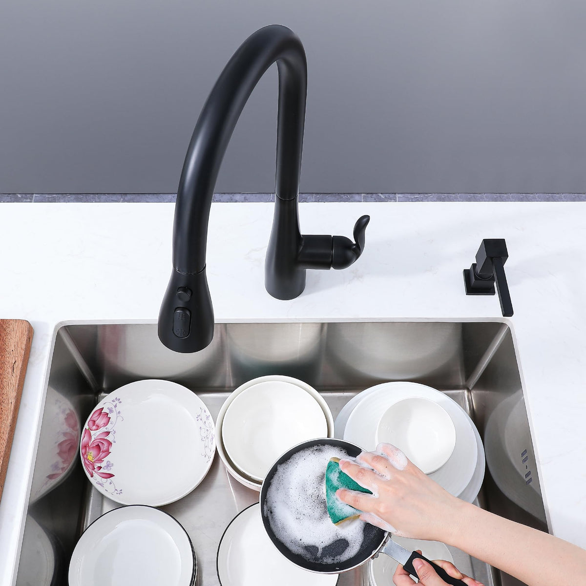 Ultimate Unicorn built-in-style dispenser complements modern kitchen decor.