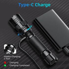 ULTRAFIRE Rotating charging port protects the port during use.