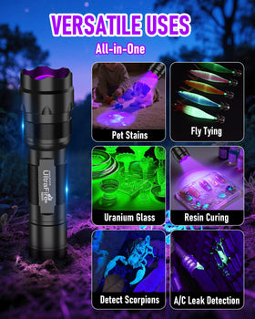ULTRAFIRE UV Flashlight ideal for nighttime search and exploration