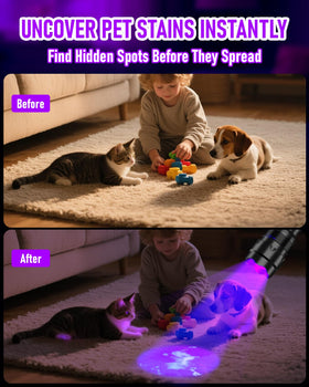 ULTRAFIRE UV Flashlight zoom focus for wide area or focused inspection at night