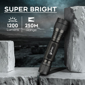 ULTRAFIRE WF-501B PRO beam reaches 820 feet for long-range illumination