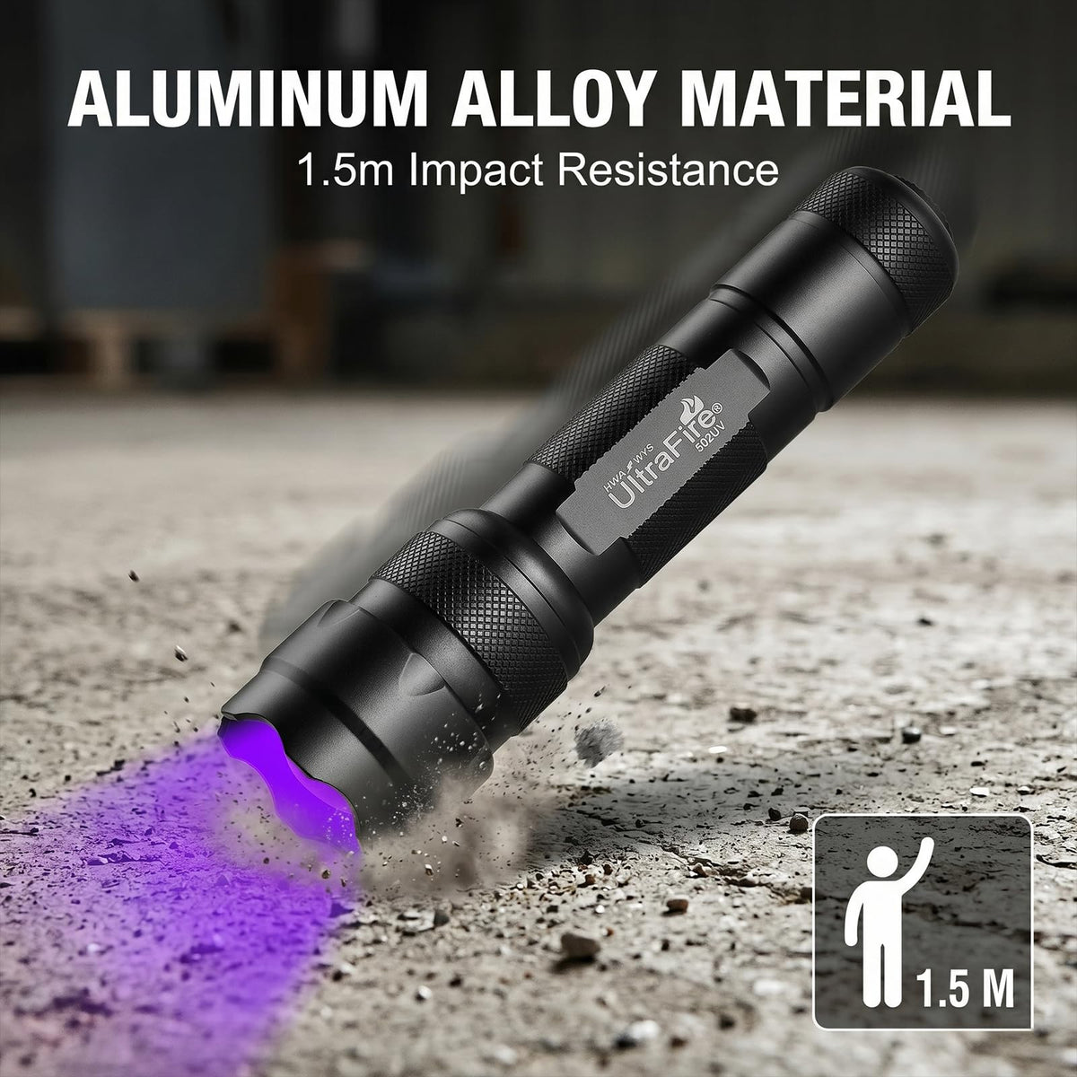 ULTRAFIRE WF-502B currency authentication under UV light