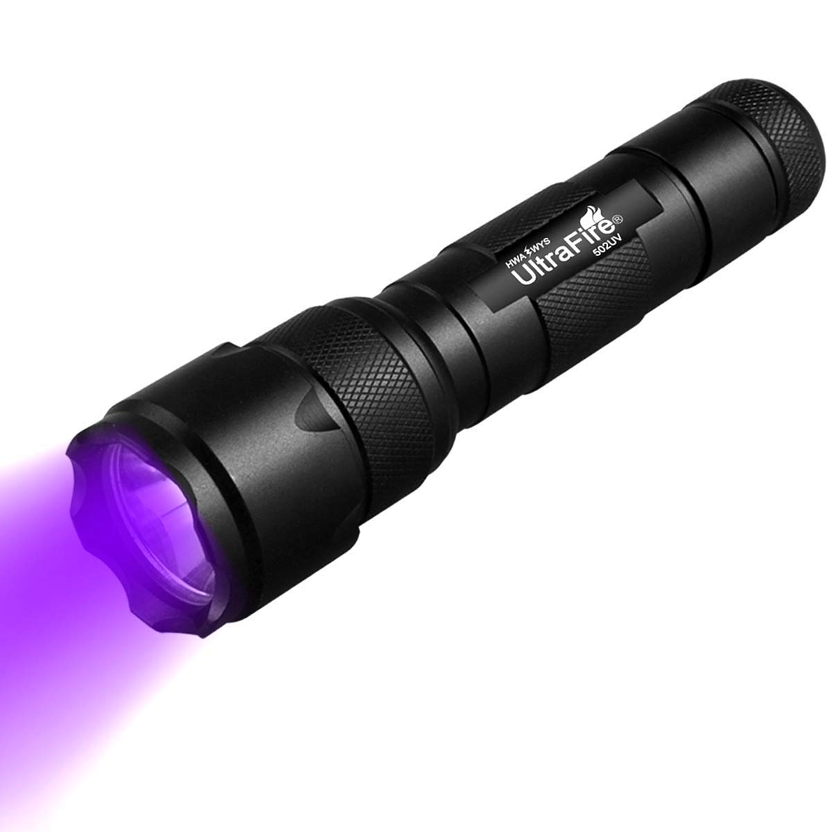 ULTRAFIRE WF-502B UV flashlight bright beam highlights hidden stains