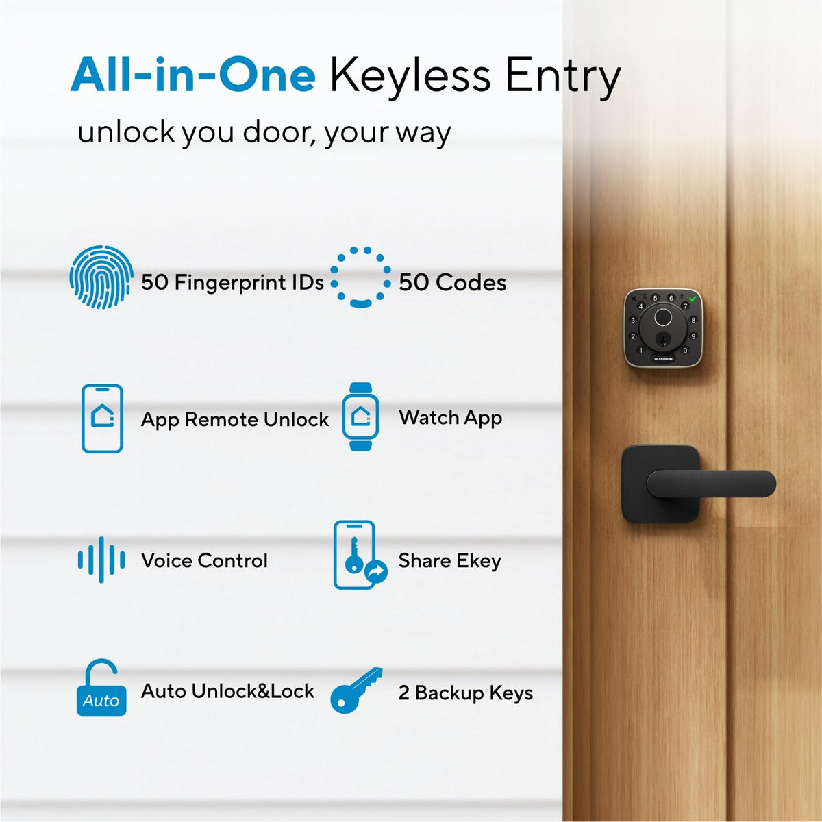 ULTRALOQ Bolt app control panel for remote door management