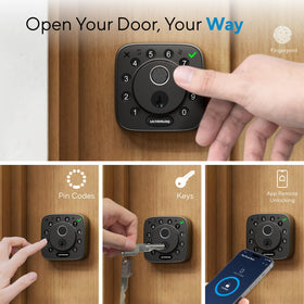 ULTRALOQ Bolt door sensor mounted beside the lock