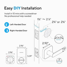 ULTRALOQ Bolt quick installation without wiring