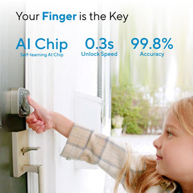 ULTRALOQ Bolt fingerprint ID entry supports convenient access for family and guests.