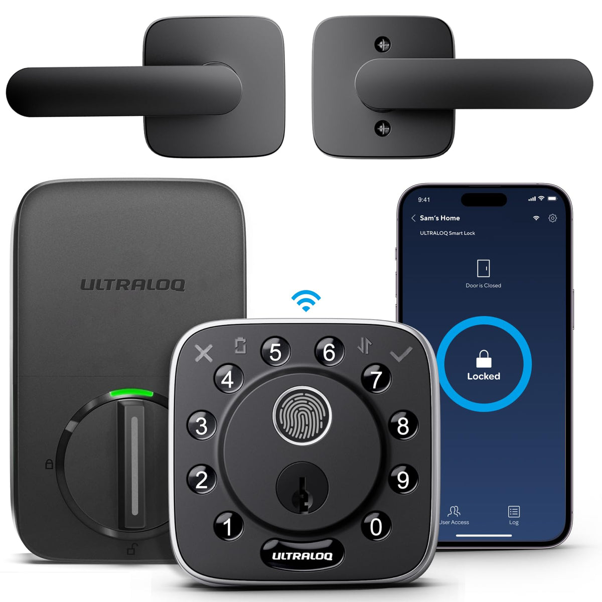ULTRALOQ Bolt fingerprint unlock at the front door for quick access