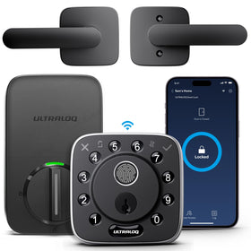 ULTRALOQ Bolt fingerprint unlock at the front door for quick access