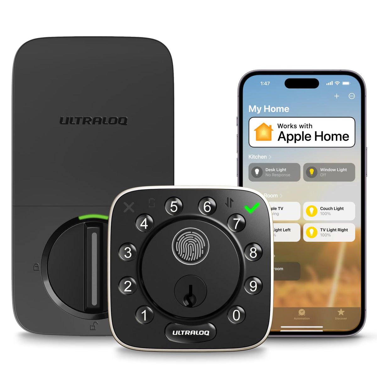ULTRALOQ Bolt front-door fingerprint lock for quick, keyless entry and enhanced security.