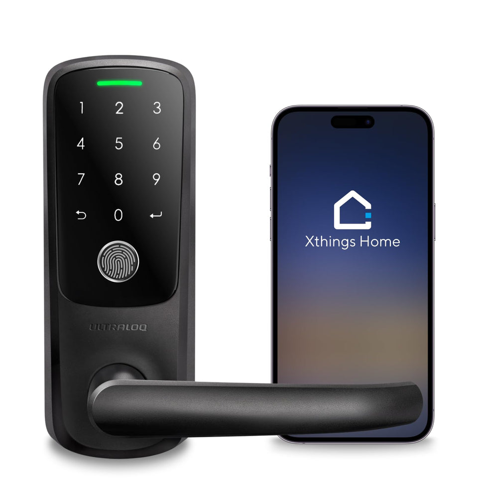 ULTRALOQ Latch 5 front door with keyless entry for convenient home access.