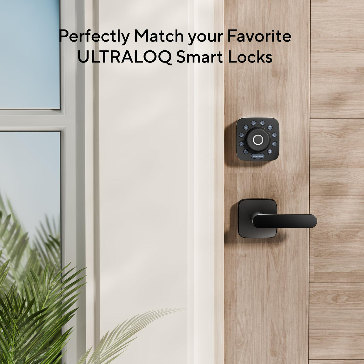 Exterior-ready outside mounting with reversible black ULTRALOQ lever