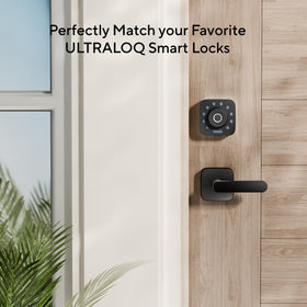 Exterior-ready outside mounting with reversible black ULTRALOQ lever