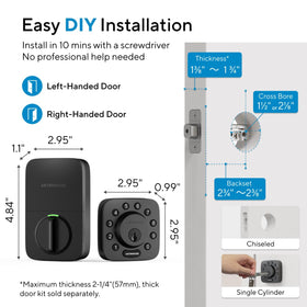 ULTRALOQ U-Bolt easy installation fits most doors in minutes.