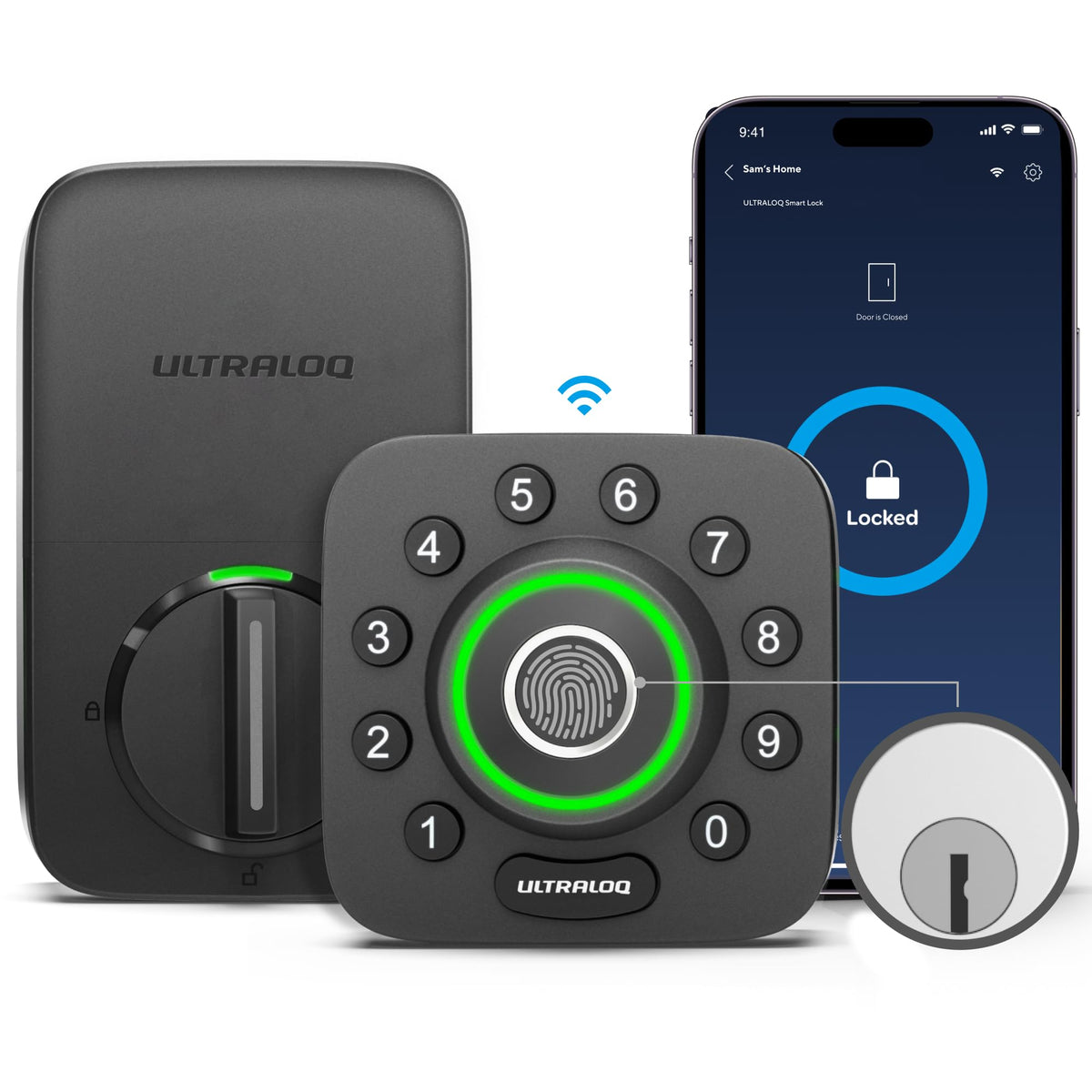 ULTRALOQ U-Bolt Pro front view for secure front door access.