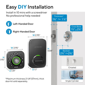 ULTRALOQ U-Bolt Pro easy installation on most standard doors.