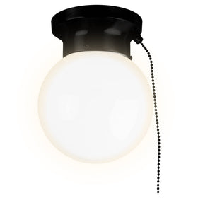 Ultralux 6-inch glass flush mount with pull chain for bright closet lighting.