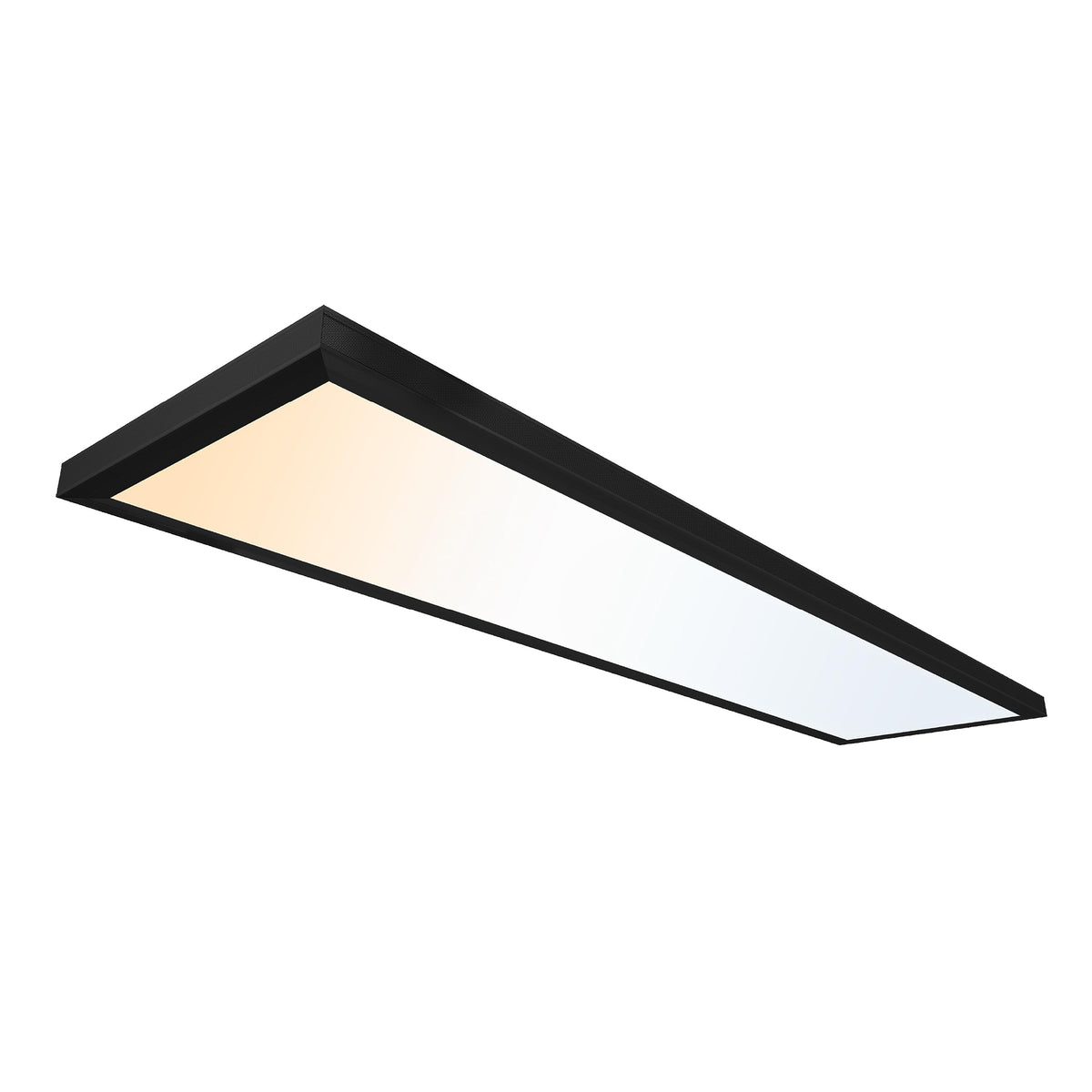 Ultralux panel front view in matte black highlights slim edge-lit design.