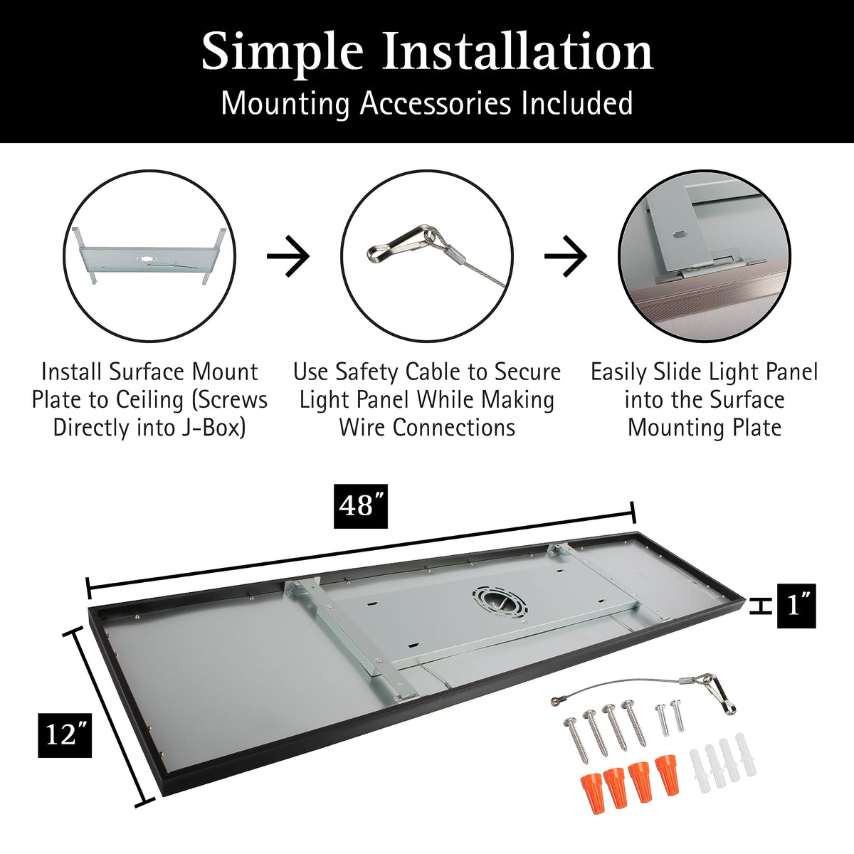 Ultralux panel slim-profile aluminum housing blends with ceilings.