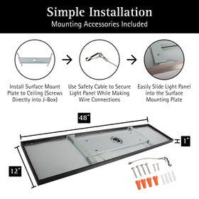 Ultralux panel slim-profile aluminum housing blends with ceilings.