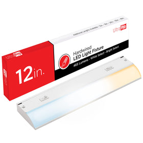 UltraPro 12in under-cabinet light mounted under cabinet for bright task illumination.
