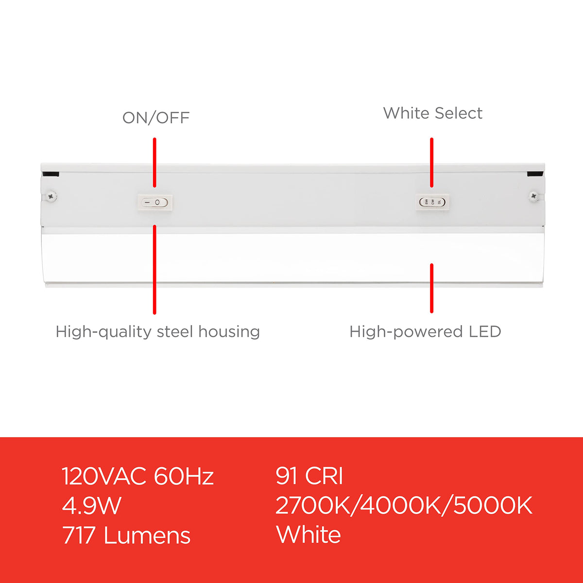 UltraPro 18in under-cabinet light 2700K warm white enhances cozy task lighting