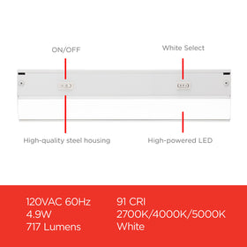 UltraPro 18in under-cabinet light 2700K warm white enhances cozy task lighting