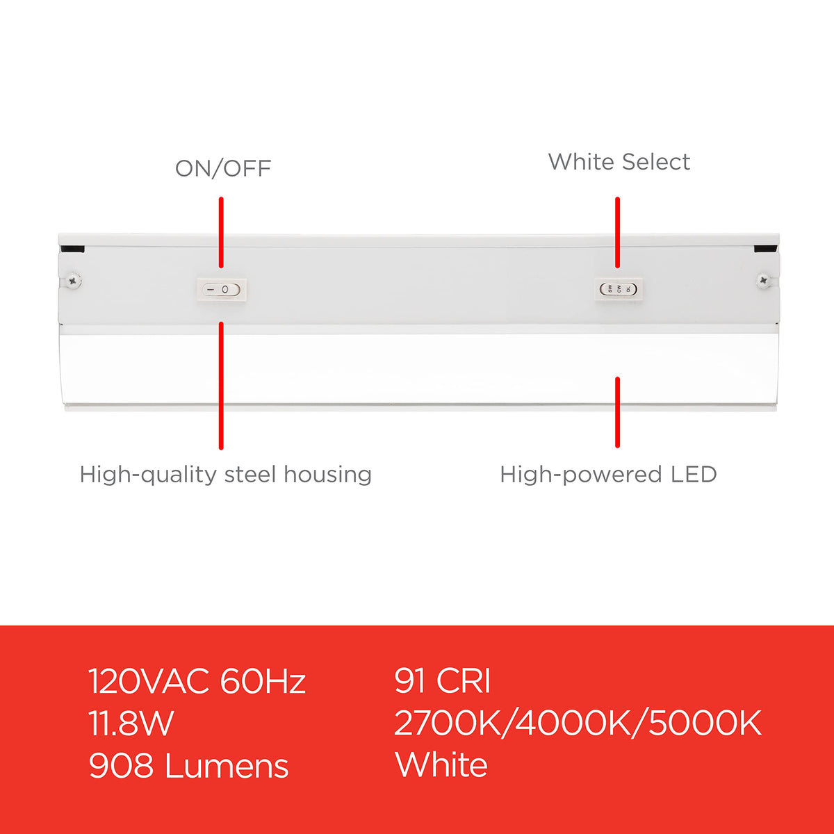 UltraPro 2700K white-select dimmable setting enhances cozy task lighting