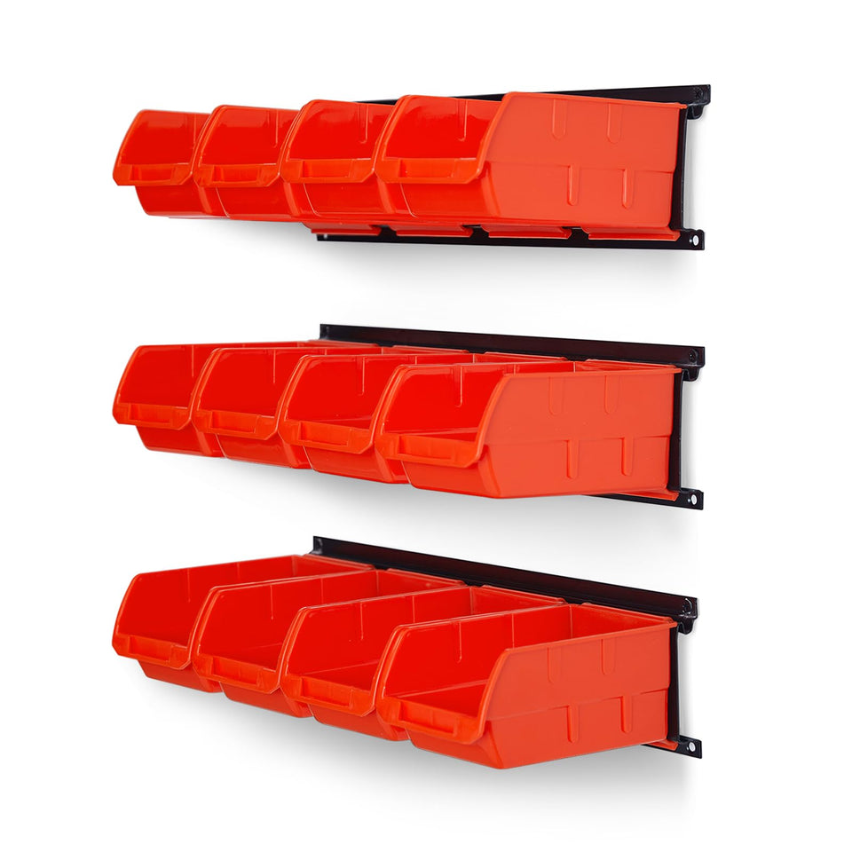 Ultrawall storage bins assembly view showing organized contents for quick access