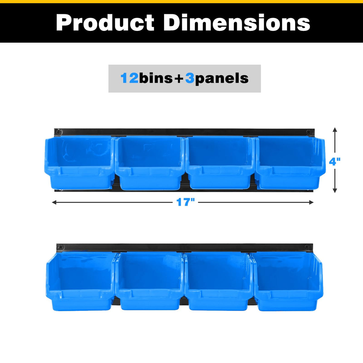 Ultrawall blue bin inside view shows removable, adjustable compartments for precise sorting.