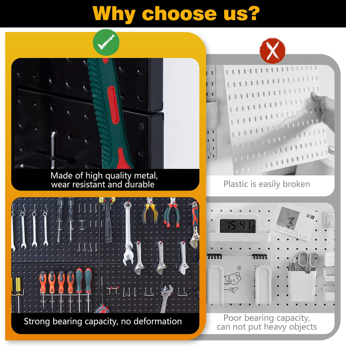 Ultrawall pegboard enables DIY tool storage setups in any space.