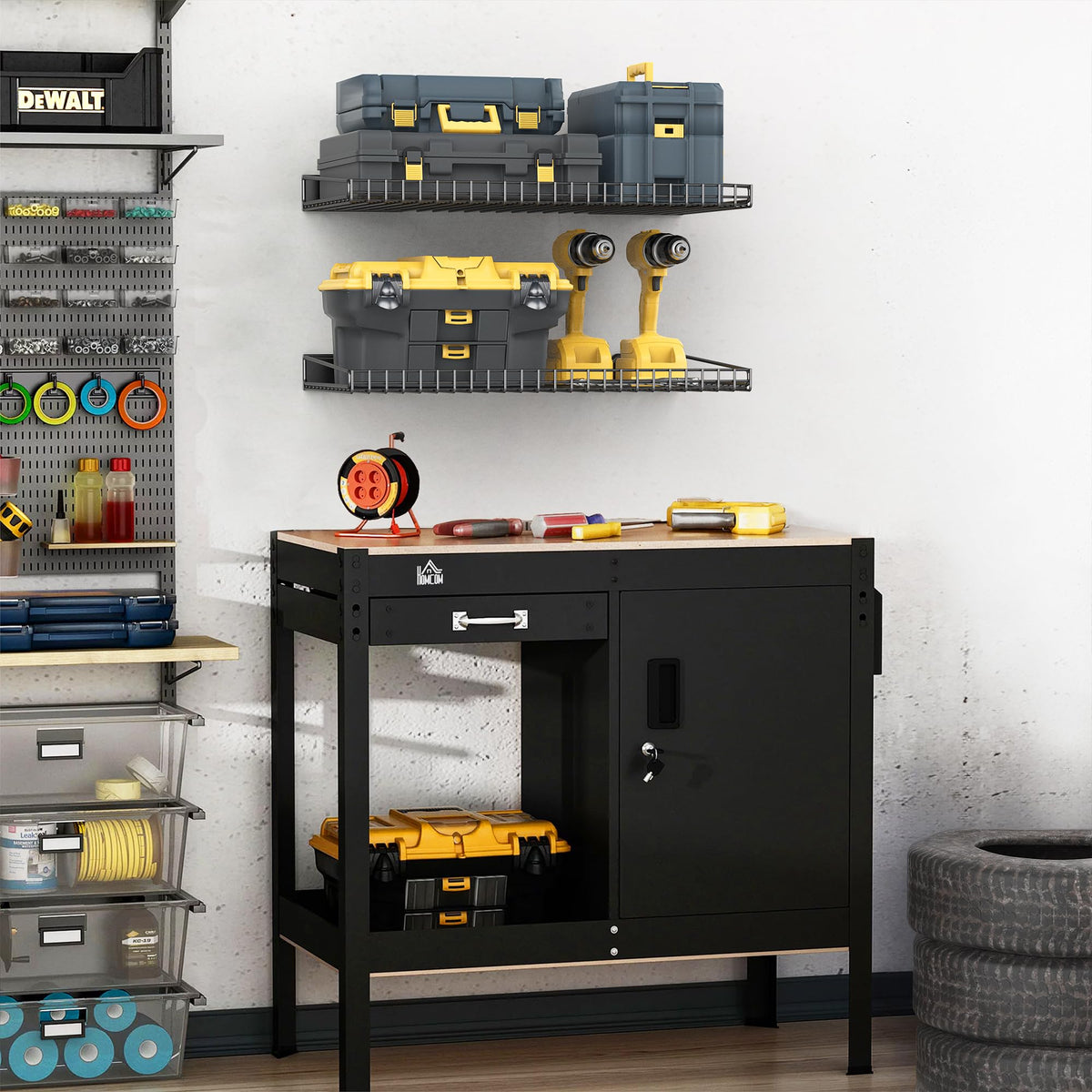 Ultrawall metal shelving system for sturdy garage storage.