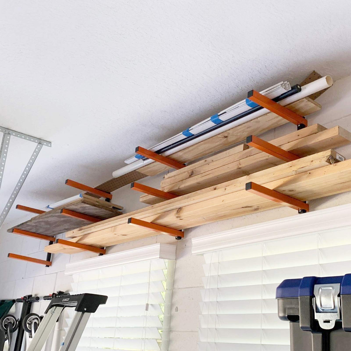 Ultrawall four-pack wall-mount racks maximize space in workshops.