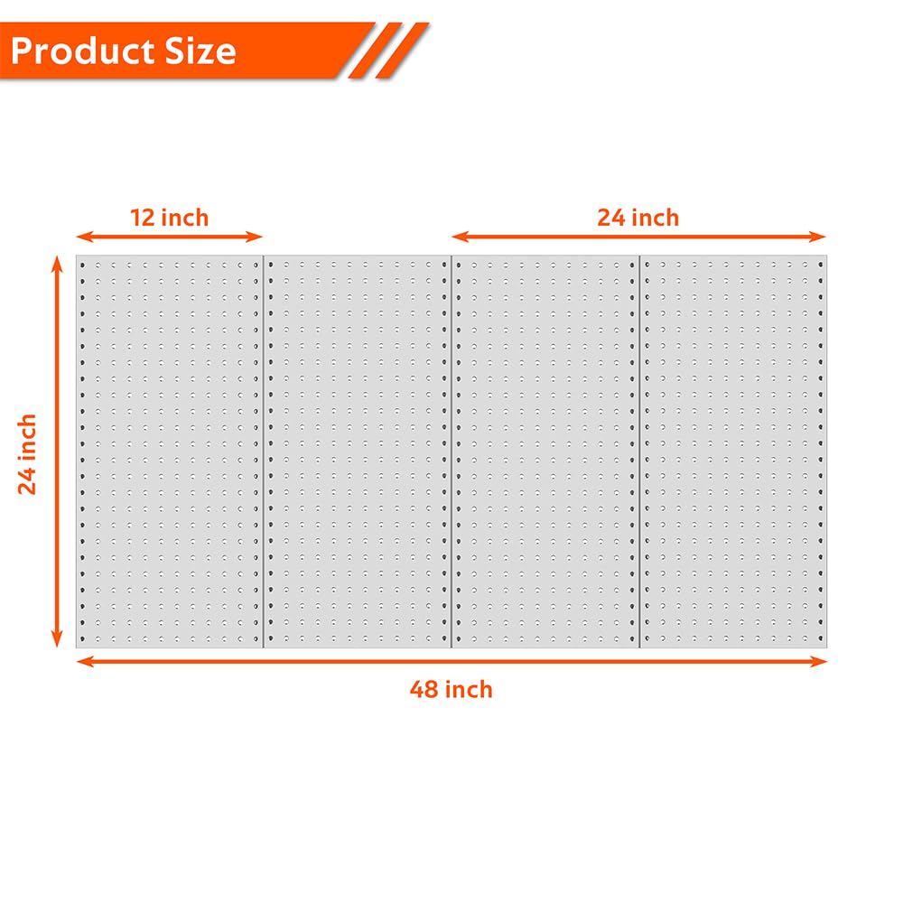 Ultrawall pegboard hooks and rails arrangement shows customizable storage options
