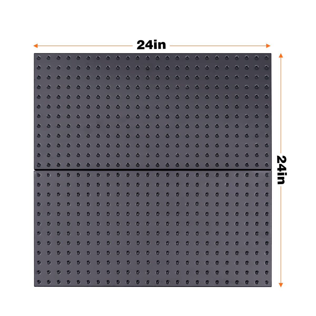 Ultrawall pegboard storage with hooks supports flexible tool arrangements.