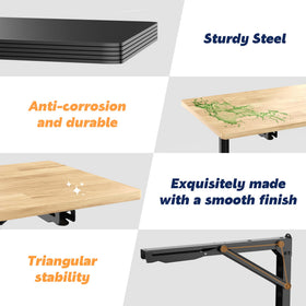 Ultrawall workbench folded-down position saves garage space to under four inches.