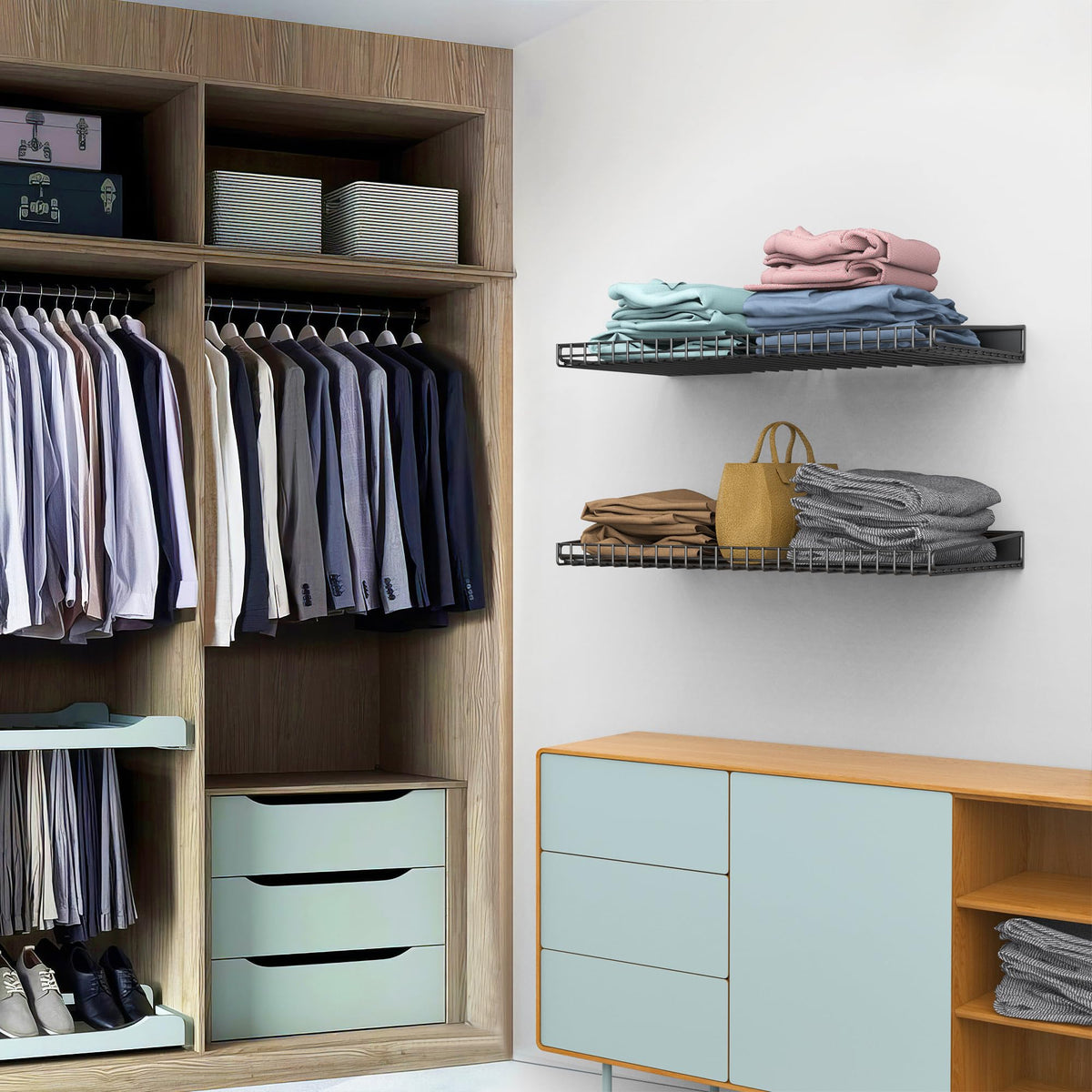 Ultrawall workshop and shed shelves maximizing space in utility areas.