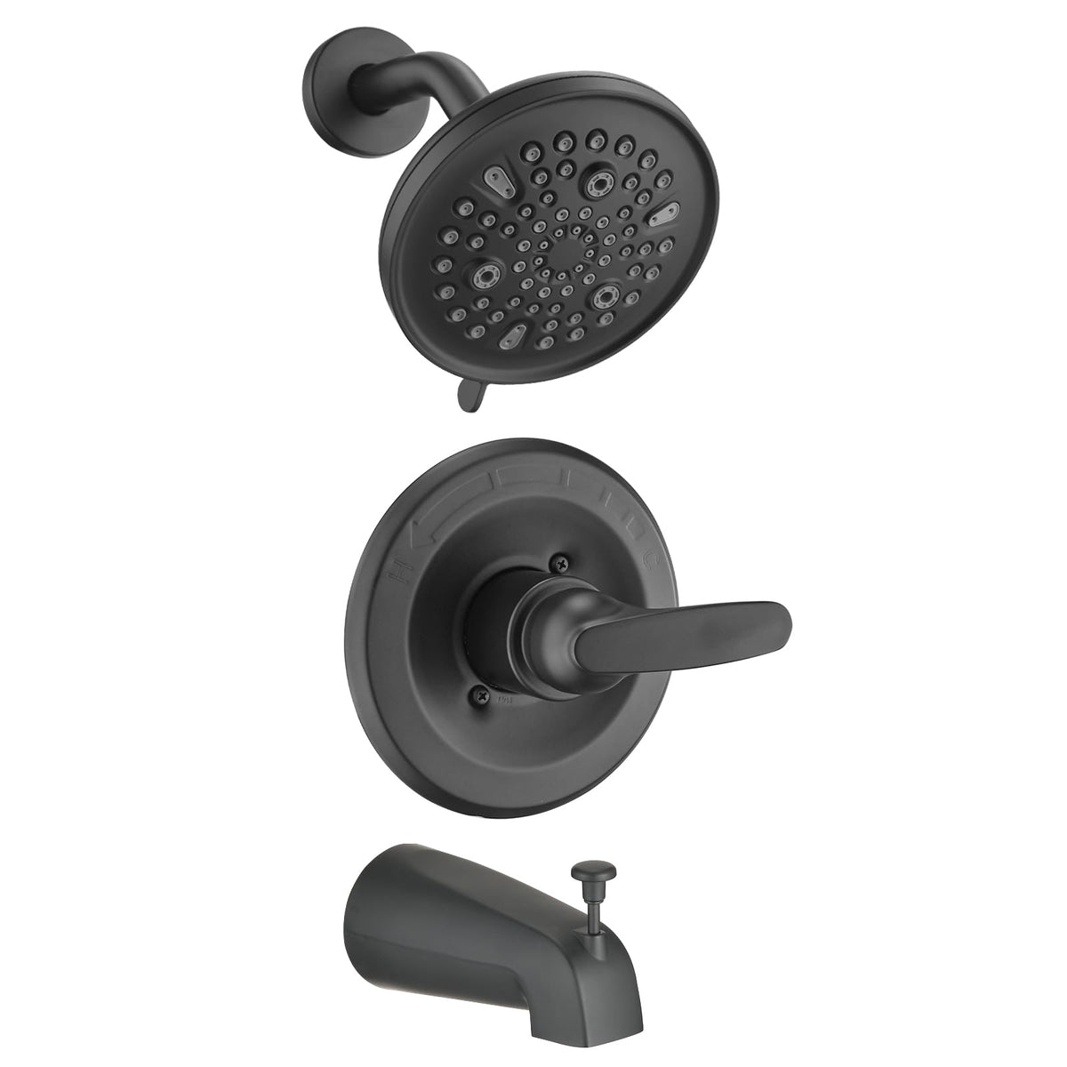 Ultrimkit 9 setting shower head in matte black for Delta compatibility and versatile spray options