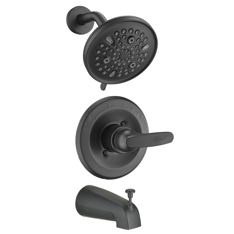 Ultrimkit 9 setting shower head in matte black for Delta compatibility and versatile spray options
