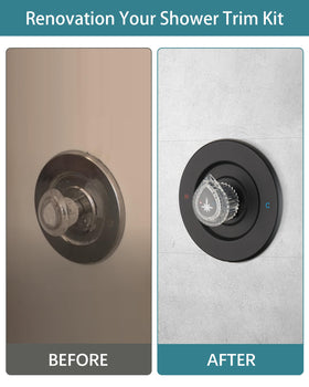 Ultrimkit escutcheon with hot and cold labels clarifies temperature control