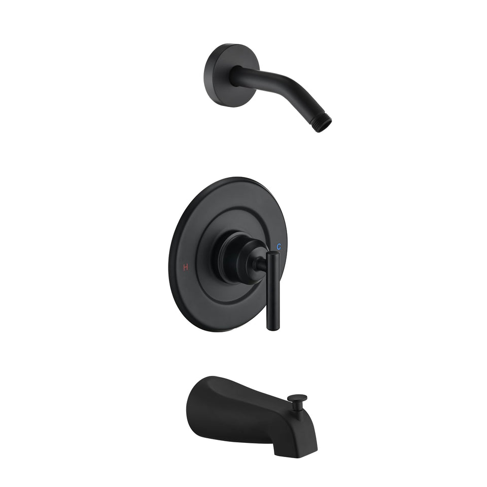 Ultrimkit Moen trim kit front view in matte black for a modern update