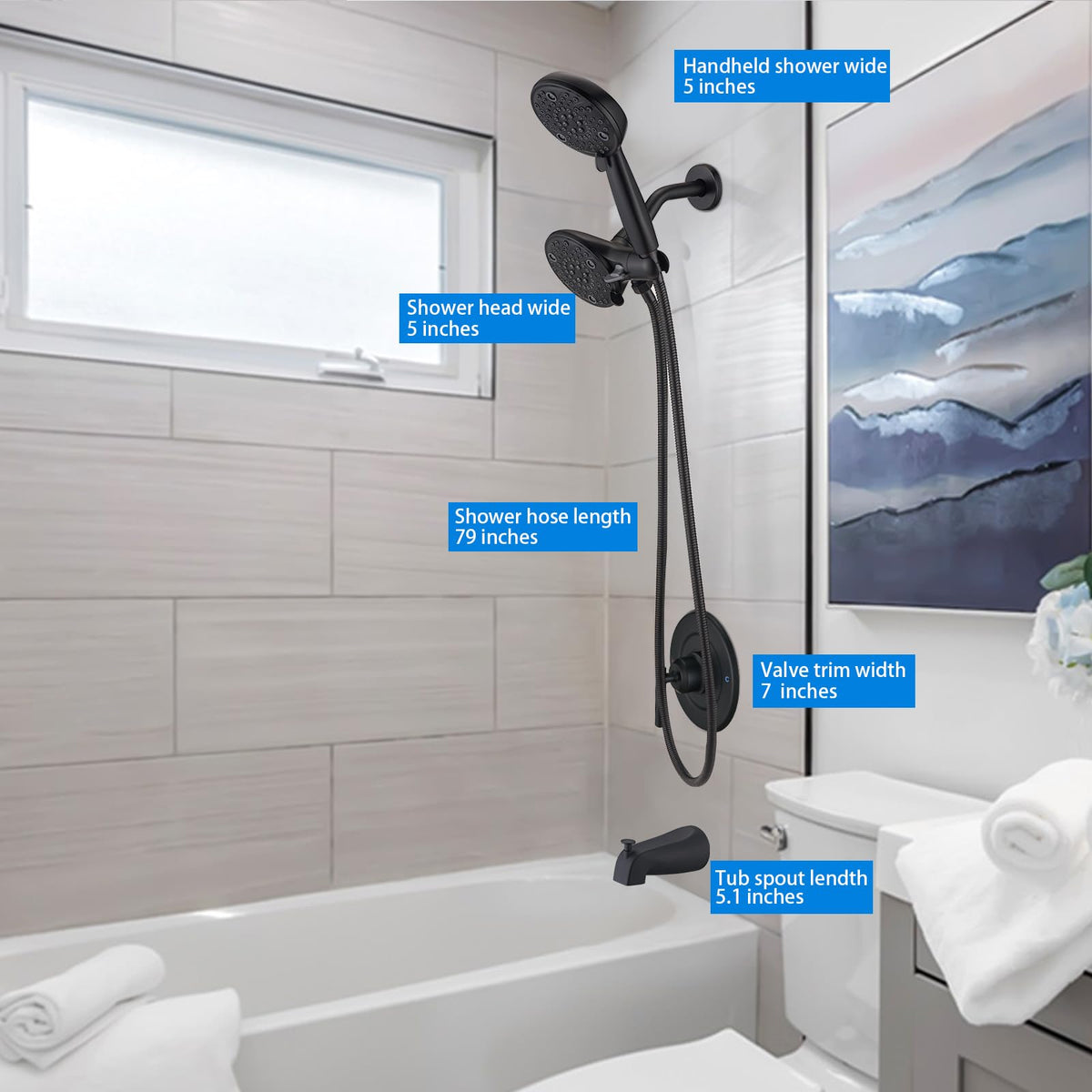 Eight-settings dial on Ultrimkit Moen trim for customizable showers