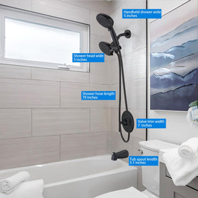 Eight-settings dial on Ultrimkit Moen trim for customizable showers