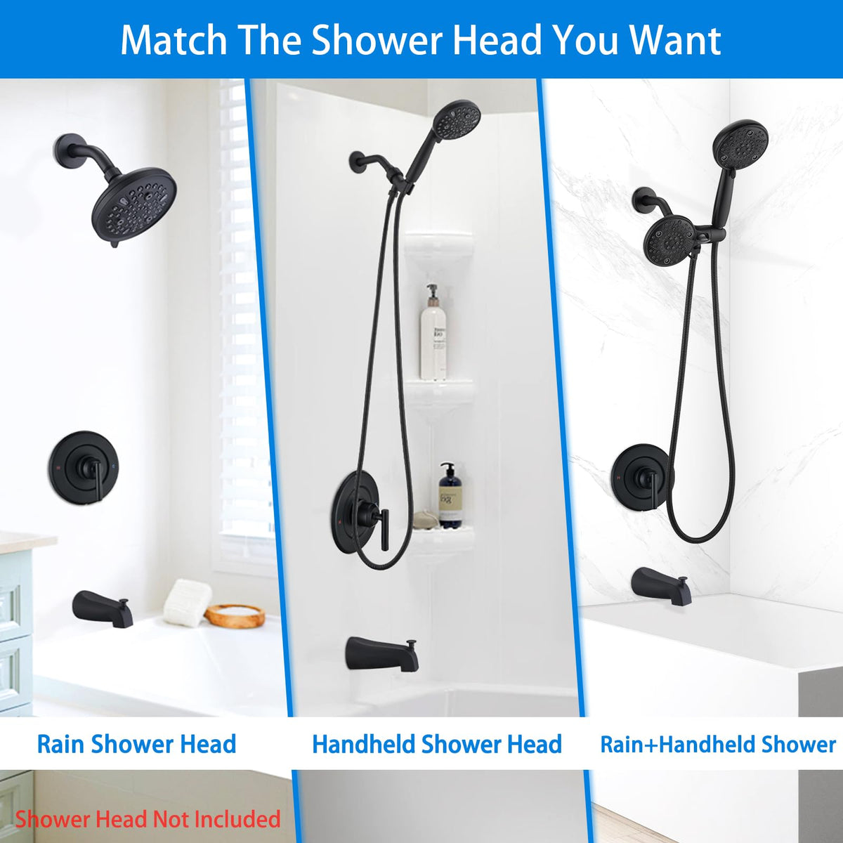Ultrimkit shower handle matte black with smooth control