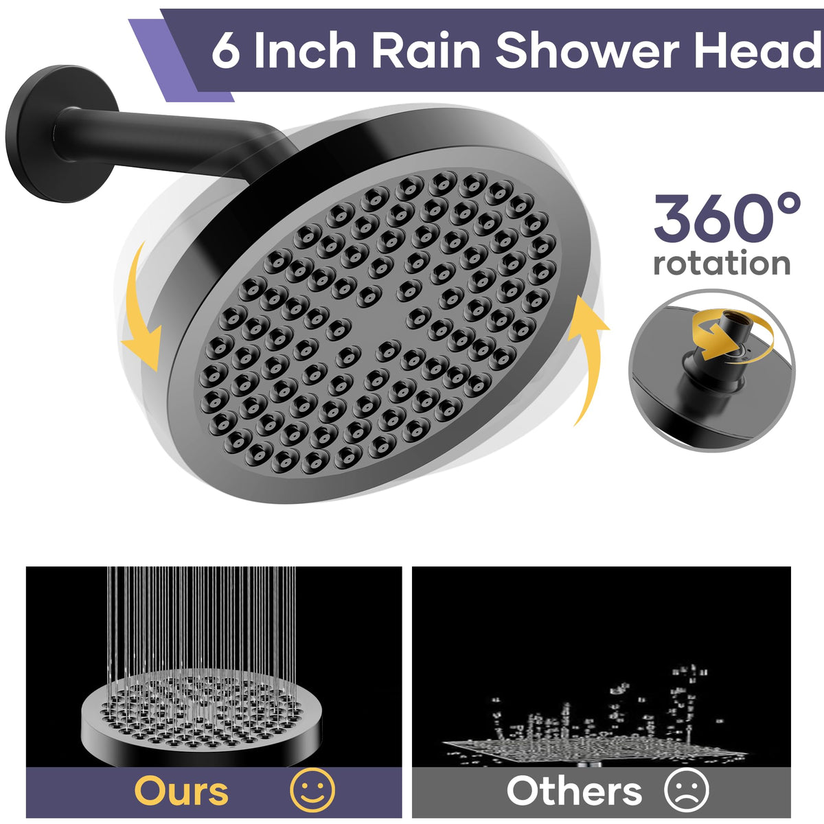UltrTxenova 6-inch rainfall head and 5-inch handheld offer versatile cleansing.