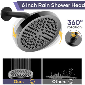 UltrTxenova 6-inch rainfall head and 5-inch handheld offer versatile cleansing.