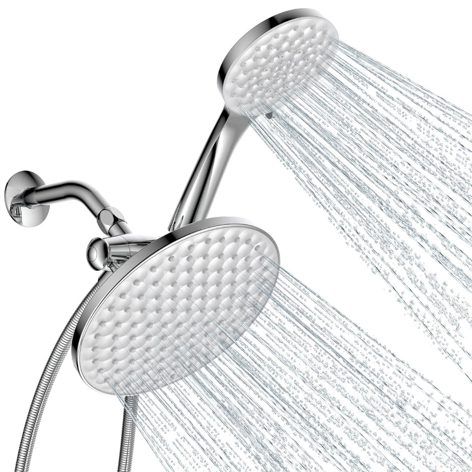 UltrTxenova dual shower head with 8in rainfall delivers full-body coverage for a spa-like shower.