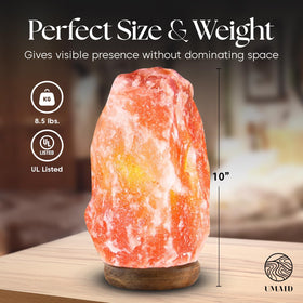 UMAID Himalayan Salt Lamp amber glow for relaxing ambience in living spaces