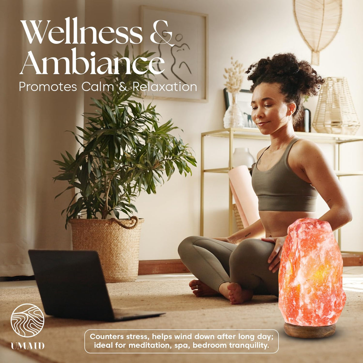 UMAID salt lamp includes night light bulb ready to use
