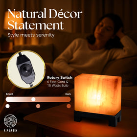 UMAID pink salt lamp creates refreshing room ambiance with warm glow.